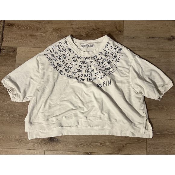 Magnolia Pearl Womens Ivory Glow From Your Soul Blouse - Picture 1 of 5